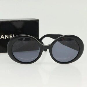 CHANEL Sunglasses plastic Black CC Auth 139034